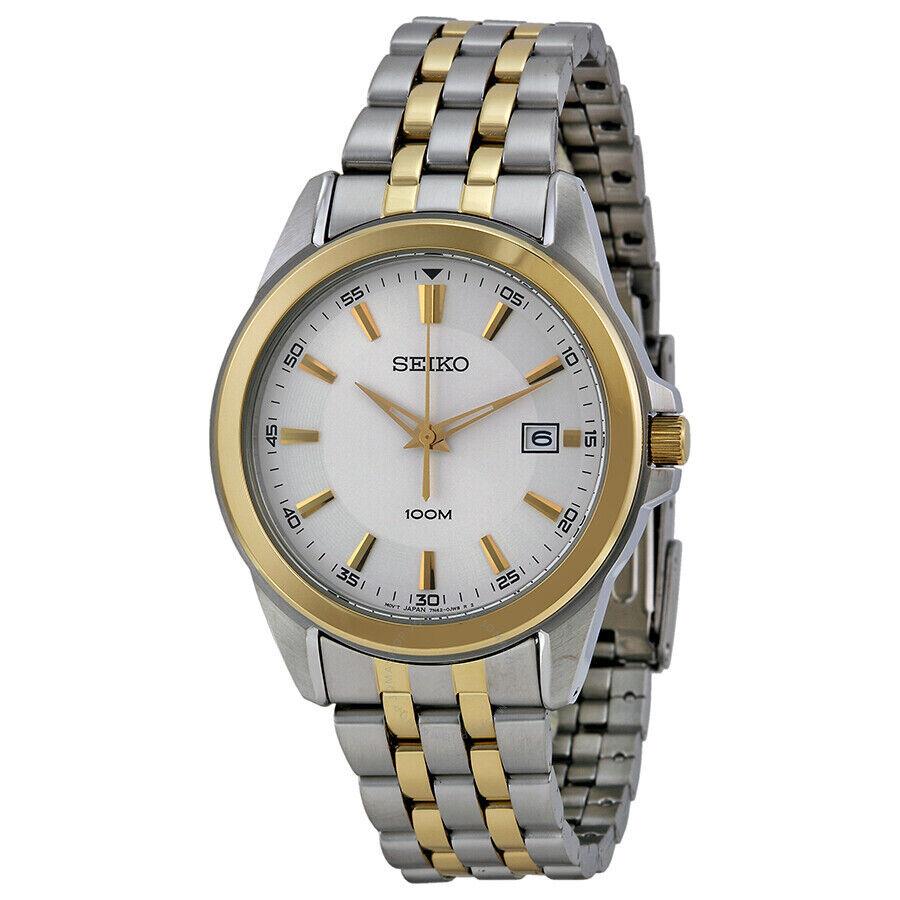 Seiko Mens Watch SGEG88 Two-tone Gold Stainless Steel Japanese Quartz Wristwatch