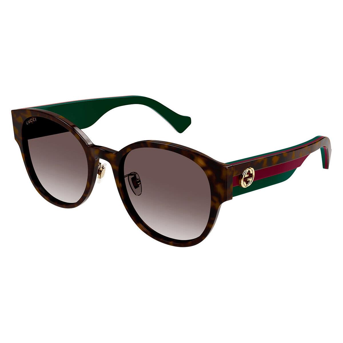 Gucci GG1304SK Sunglasses Havana Brown Gradient Round 56mm