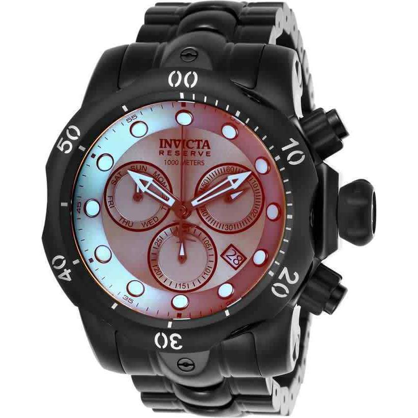 Invicta Reserve Chronograph Titanium Dial Men`s Watch 25417 - Dial: Titanium, Band: Black, Bezel: Black