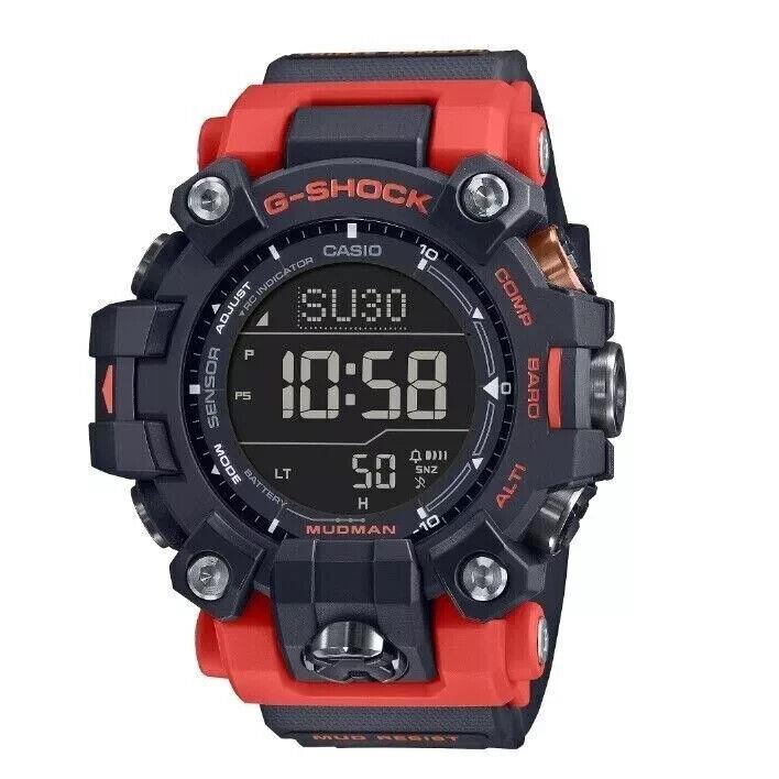 Casio G-shock Master of G-land Triple Sensor Black Orange Watch GW9500-1A4 - Black, Orange