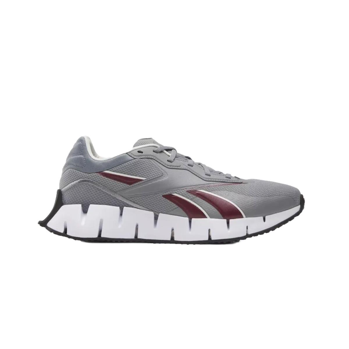 Men Reebok Zig Dynamica 4 Running Shoes Sneakers Grey Gray Maroon White 10003392 - Gray