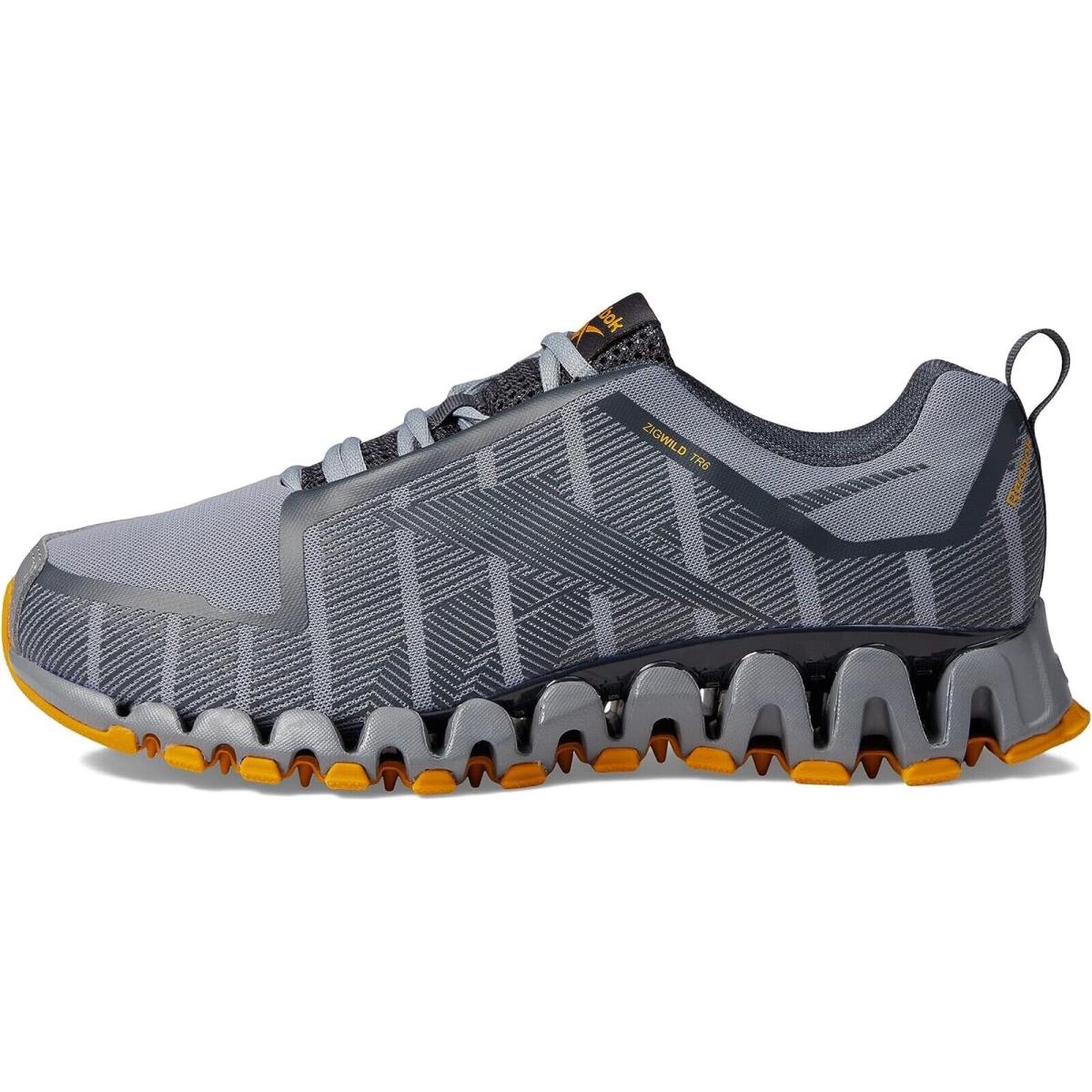 Mens Reebok Zigwild TR 6 Trail Running Shoes Sneakers Gray Grey Yellow GX9429