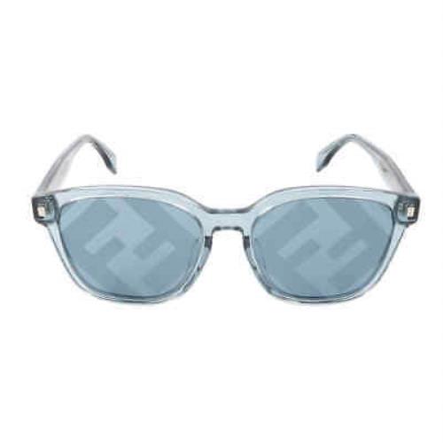 Fendi Blue Mirror Logo Square Men`s Sunglasses FE40001U 90X 52 FE40001U 90X 52