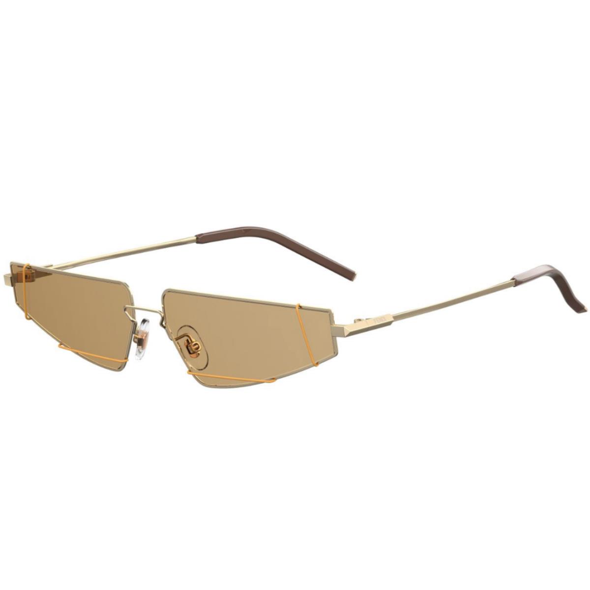 Fendi Mens Gold 61mm Geometric Sunglasses S3734