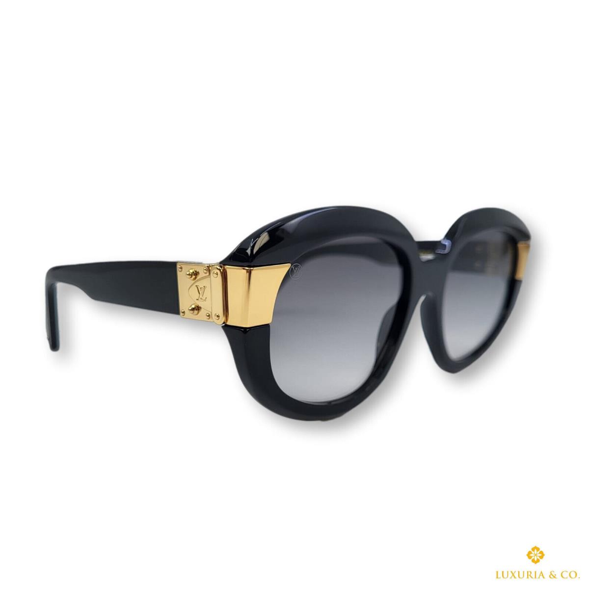 Louis Vuitton Charade Black W Women`s Oval Sunglasses Z1391W