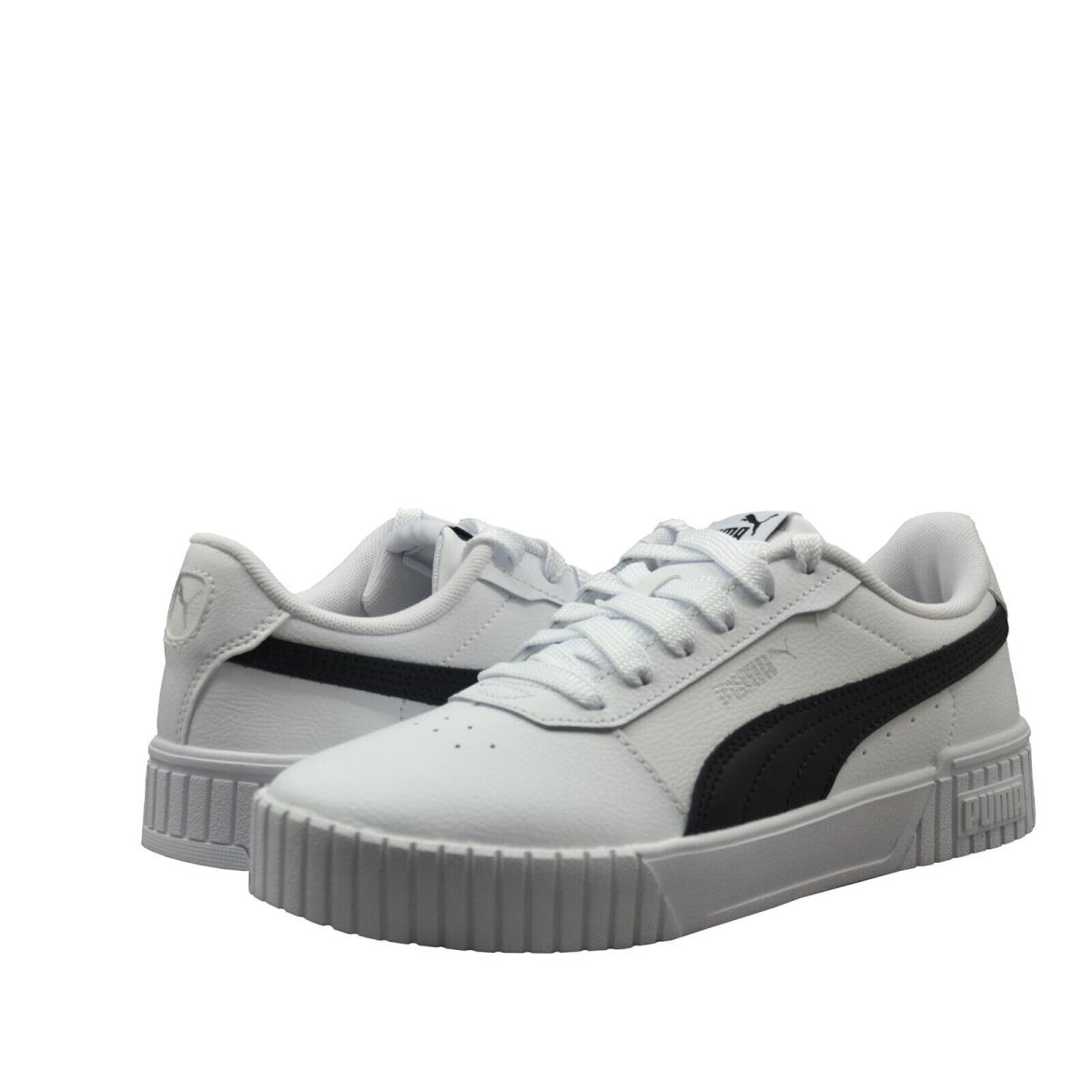 Women`s Shoe Puma Carina 2.0 Leather Lace Up Sneakers 38584907 White / Black
