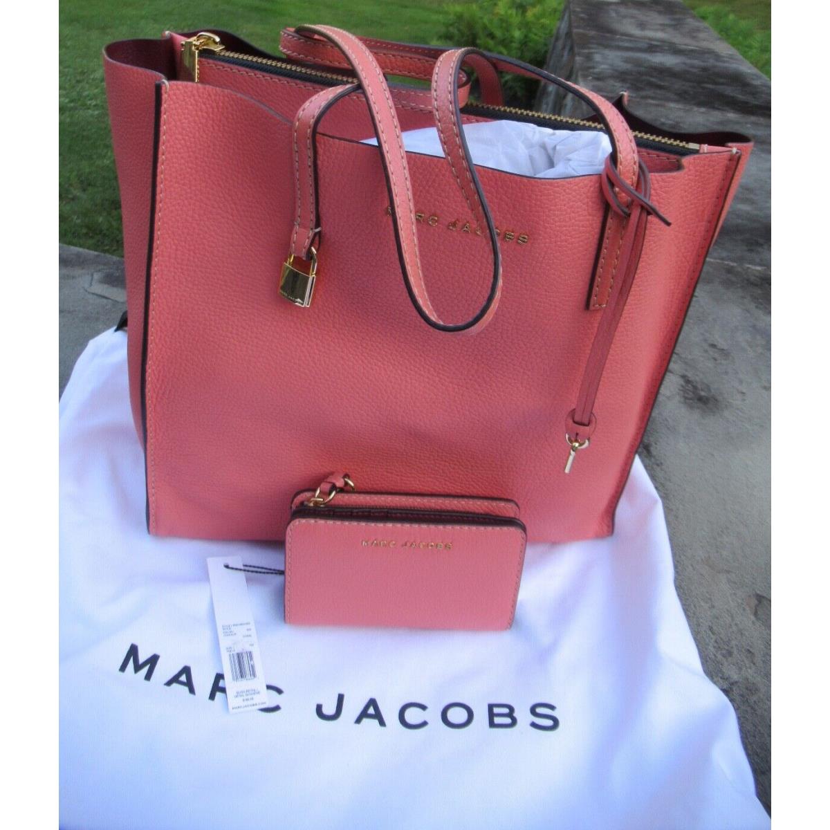 Marc Jacobs Coral Pebbled Leather Tote/ Medium Matching Wallet