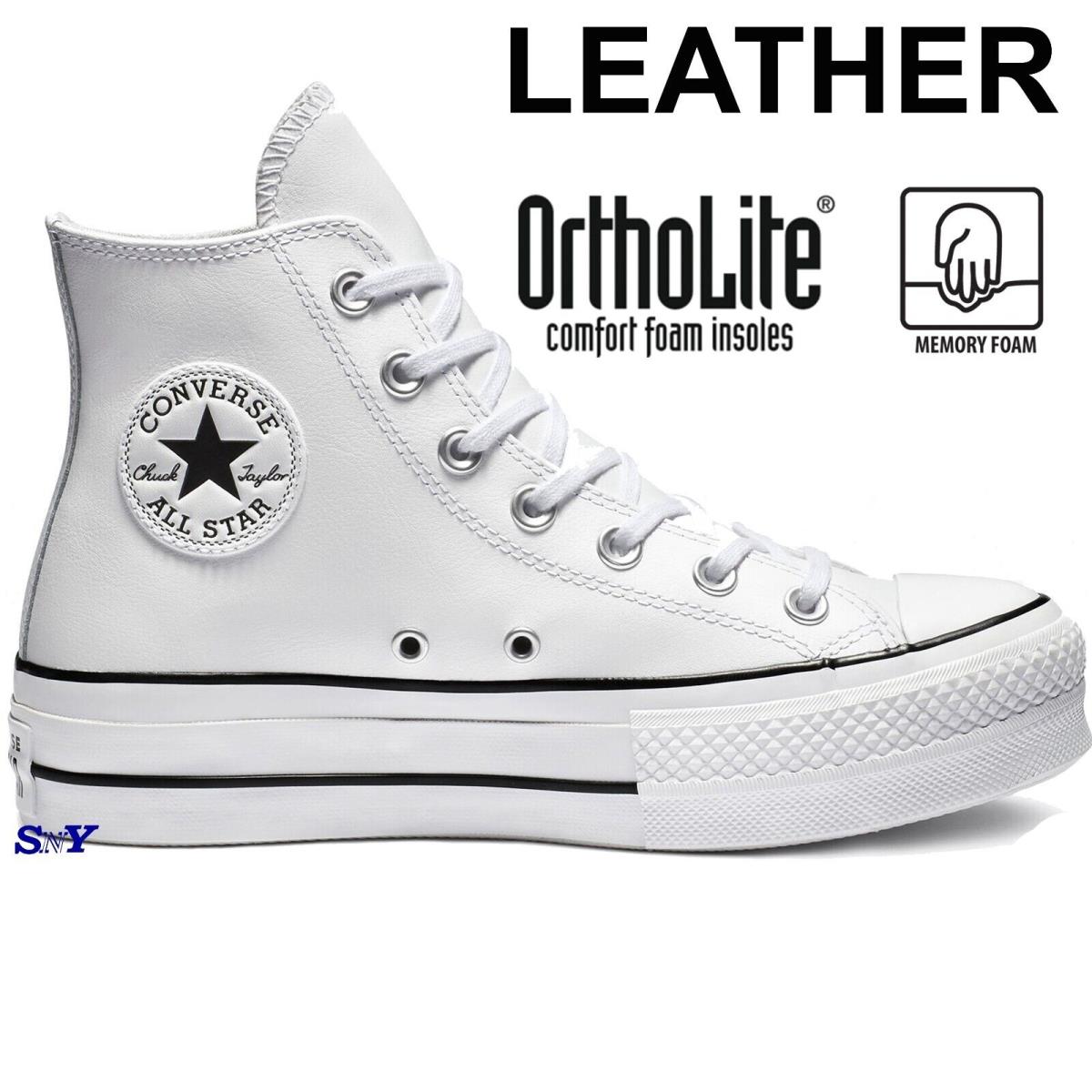Converse Women`s Chuck Taylor All Star Lift Platform Leather High-top Shoes 5.5