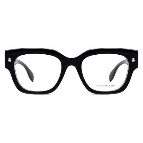 Alexander Mcqueen AM0411O Eyeglasses Men Black Square 51mm - Frame: Black, Lens:
