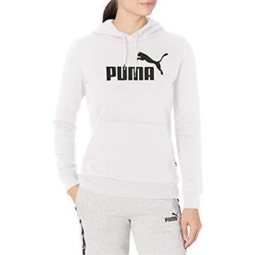 Puma Women`s Plus Size Essentials Fleece Hoodie White 2X