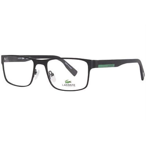 Lacoste L2283 002 Eyeglasses Men`s Matte Black Full Rim Rectangle Shape 53mm