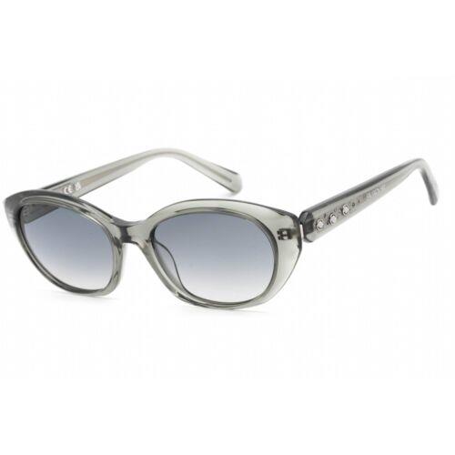 Swarovski Women`s Sunglasses Transparent Dark Grey Plastic Oval Frame SK0384 20B
