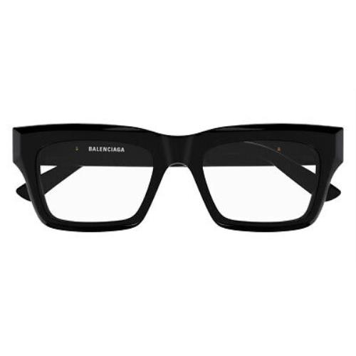 Balenciaga BB0240O Eyeglasses Unisex Black Rectangle 52mm