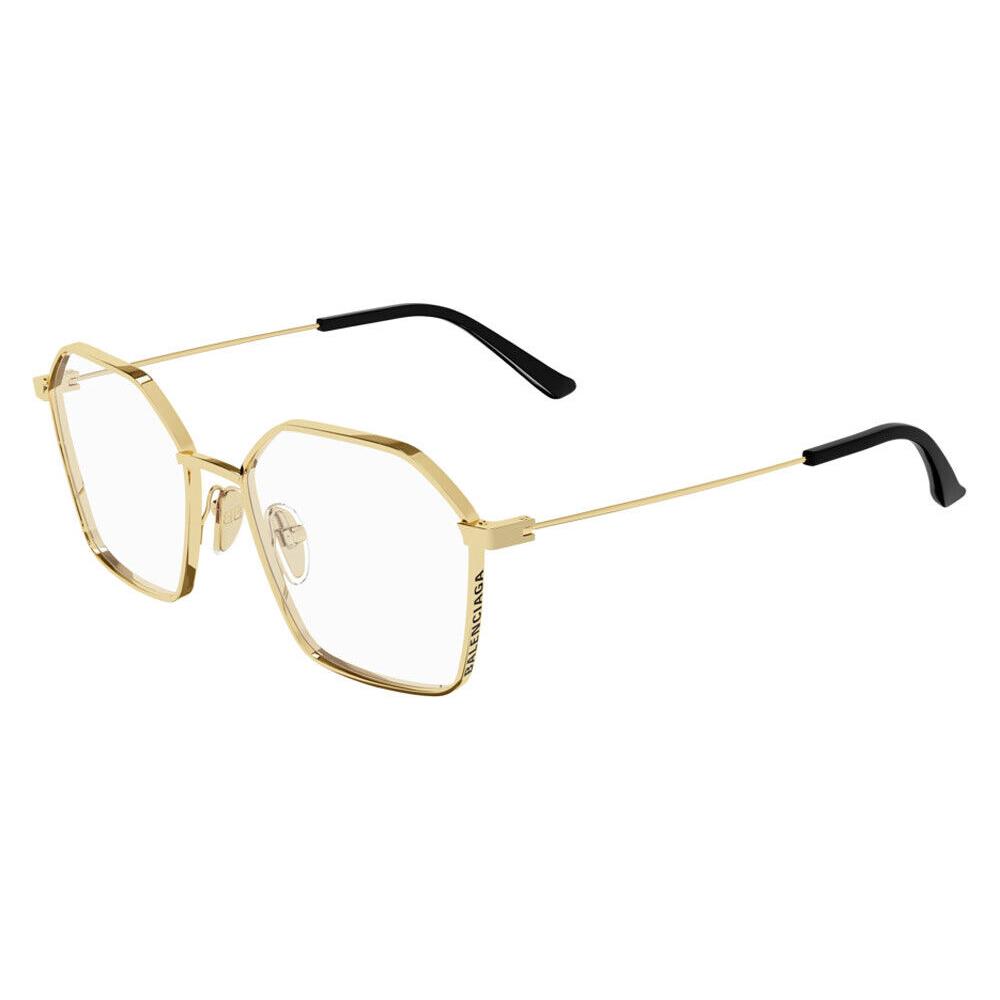 Balenciaga BB0198O Eyeglasses Unisex Gold Geometric 54mm