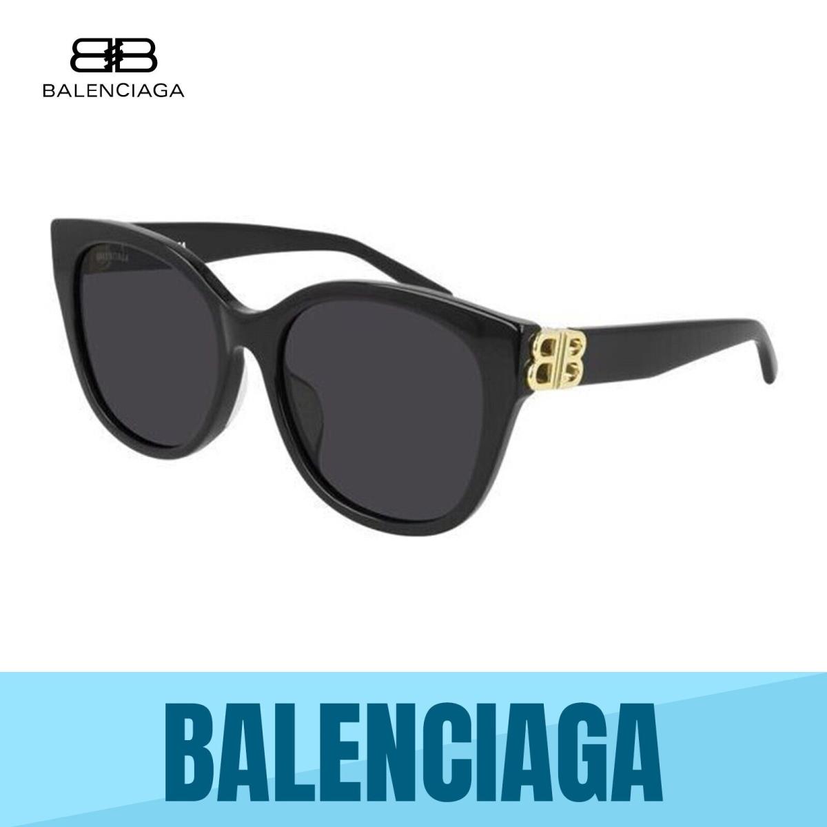 Balenciaga BB0103SA 001 Black/gold Grey Women Cat Eye Sunglasses 57MM