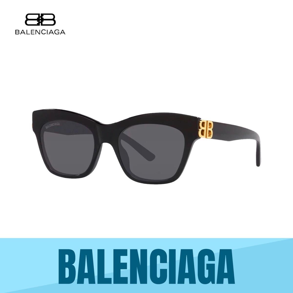 Balenciaga BB0132S - 001 Black- Grey Lens Women`s Sunglasses 53MM