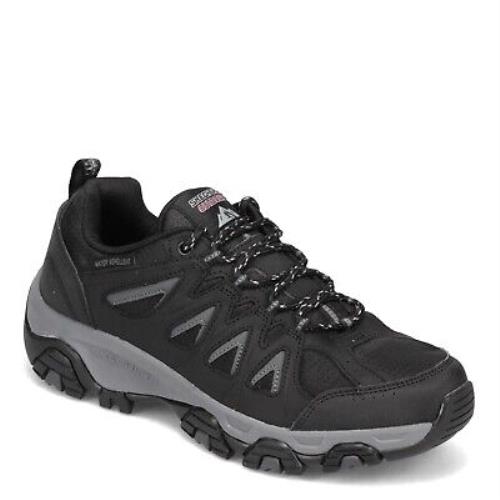 Men`s Skechers Terrabite Hiking Shoe 51844-BKCC Black / Charcoal Fabric Leather - BLACK / CHARCOAL