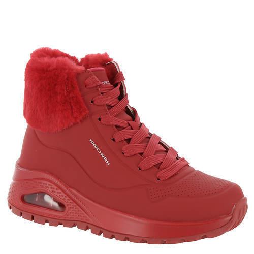 Womens Skechers Uno Rugged Red Leather Shoes