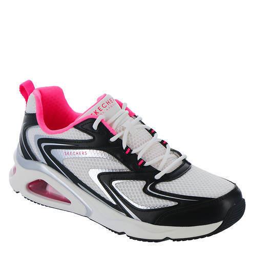 Womens Skechers Treet Tres-air Uno-terti-airy Black-white/pink Mesh Shoes