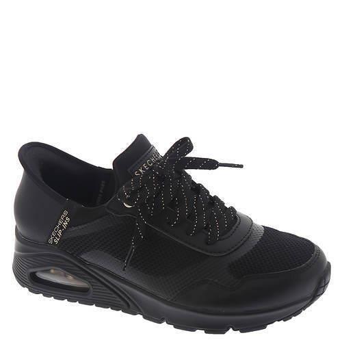 Womens Skechers Street Uno Slip-in Air Black/black Mesh Shoes - Black/Black