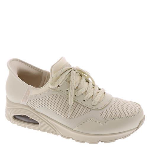 Womens Skechers Street Uno Slip-in Air Off White Mesh Shoes - Off White