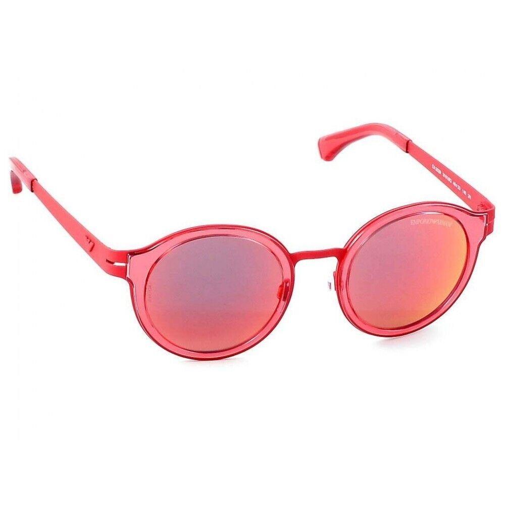 Emporio Armani EA2029 3101/6Q Red Round Mirror Sunglasses Frame 48-23-140 SD