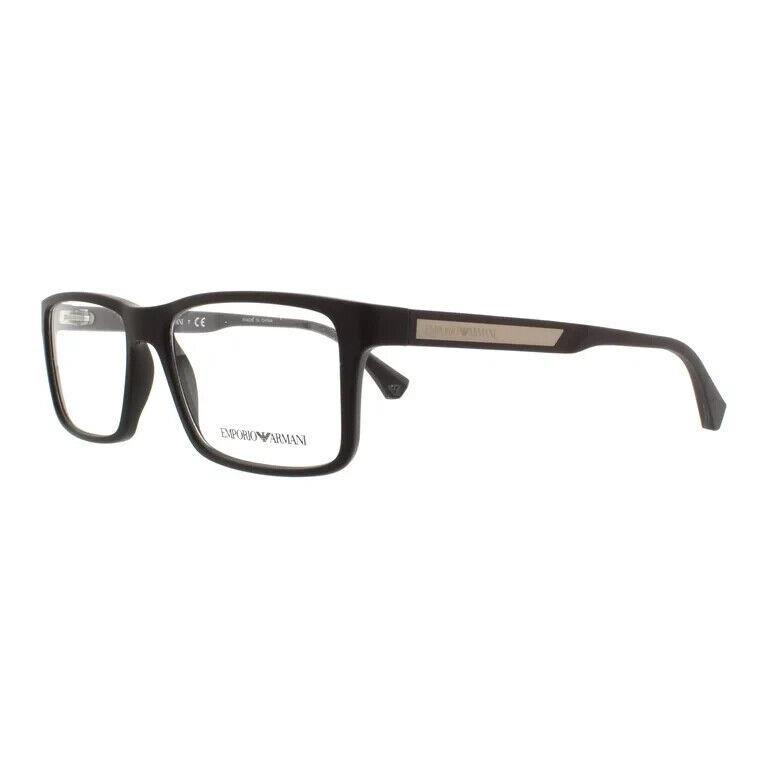 Emporio Armani EA3038 5064 Brown Square Plastic Optical Eyeglasses 54-16-140