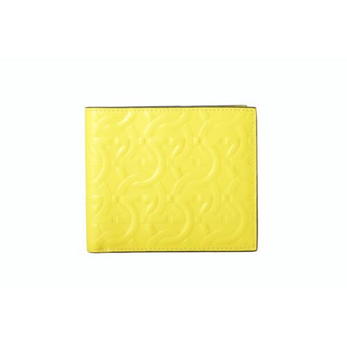 Salvatore Ferragamo Men`s Canary Yellow Logo Print Leather Bifold Wallet