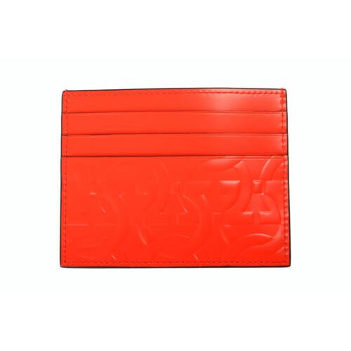 Salvatore Ferragamo Men`s Candy Apple Logo Print Leather Card Case