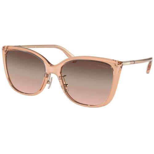 Coach Women`s Sunglasses Transparent Champagne Plastic Frame 0HC8345 55619L57