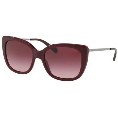 Coach Women`s Sunglasses Burgundy Gradient Lens Square Frame 0HC8246F 55098H55