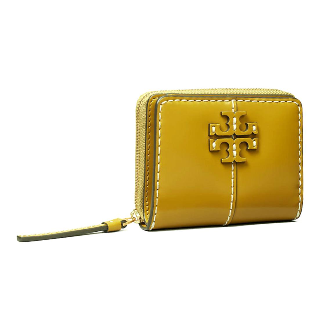 Tory Burch Mcgraw Spazzolato Leather Bi-fold Wallet In Island Palm