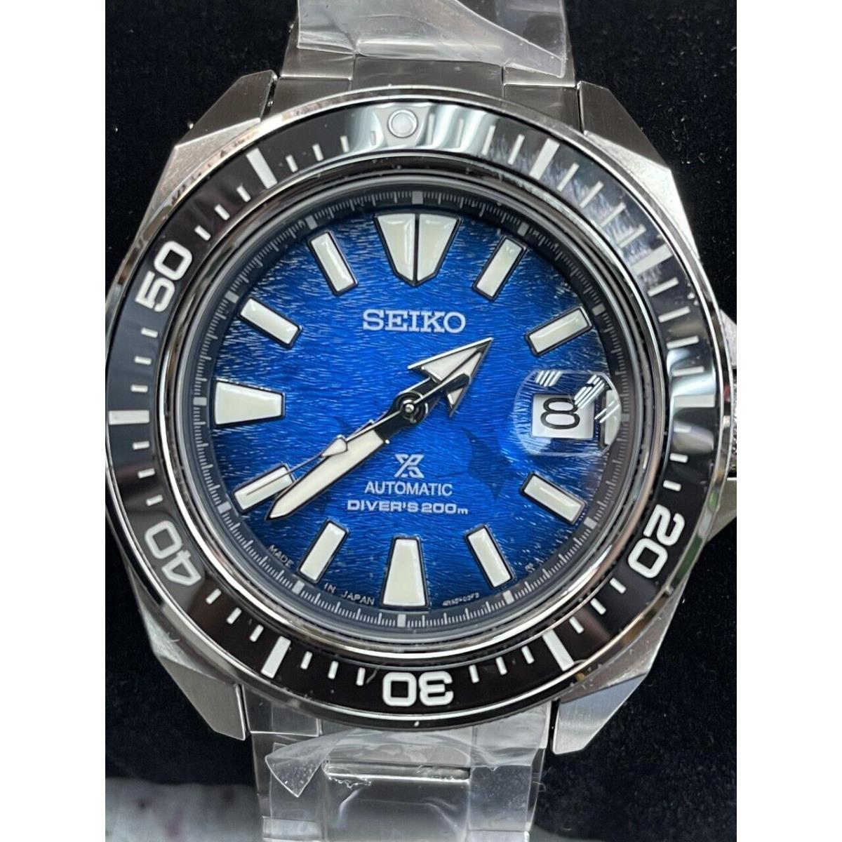 Seiko Prospex Blue Men`s Watch - SRPE33 Samural Manta Ray Blue Dial