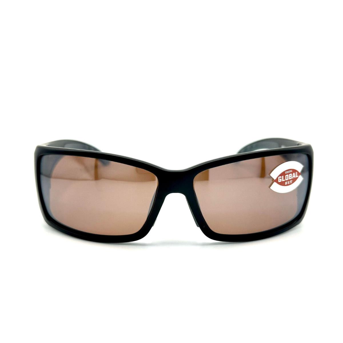 Costa Del Mar Blackfin Global Fit Sunglass Matte Black/copper Silver Mirror 580G