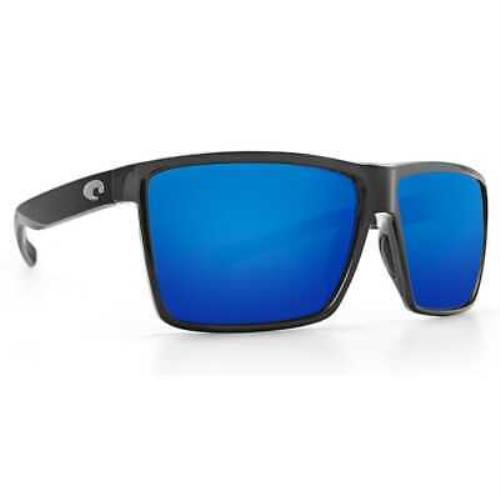 Costa Rincon Shiny Black Frame Sunglasses W/blue Mirror 580G 06S9018-90183363