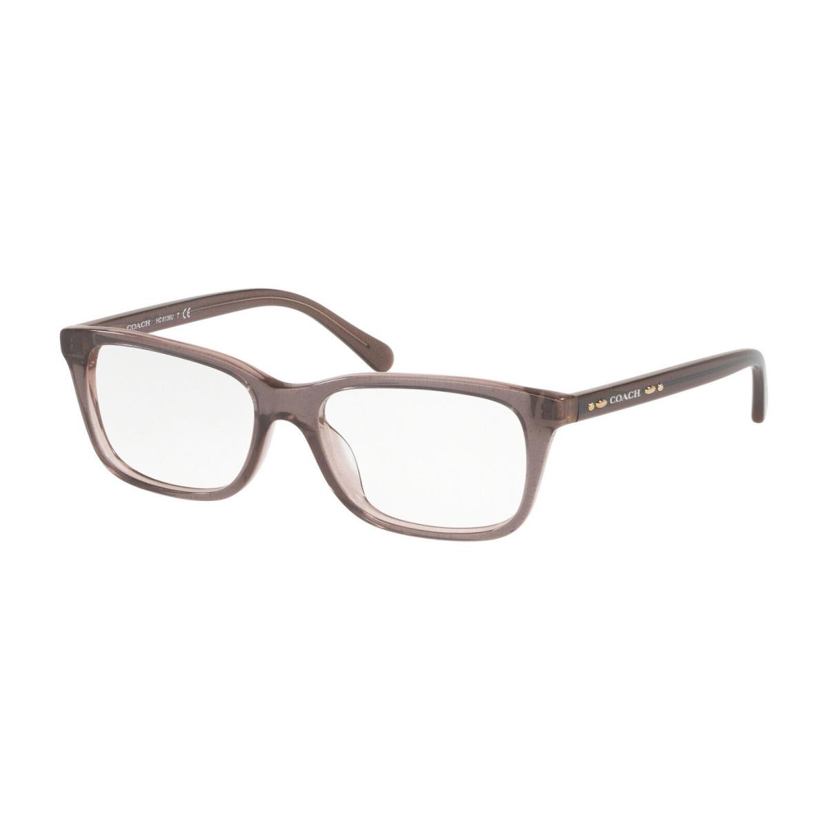 Coach HC6136U Women`s Eyeglasses 5447 Transparent Glitter Grey Rectangle 53mm