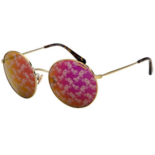 Coach Women`s Sunglasses Burgundy Mirror H C Print Lens Round 0HC7078 9005AC56