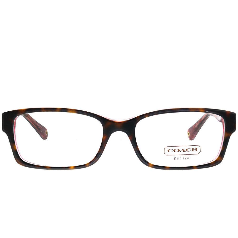Coach Brooklyn HC 6040 5115 Tortoise Pink Plastic Rectangle Eyeglasses 52mm
