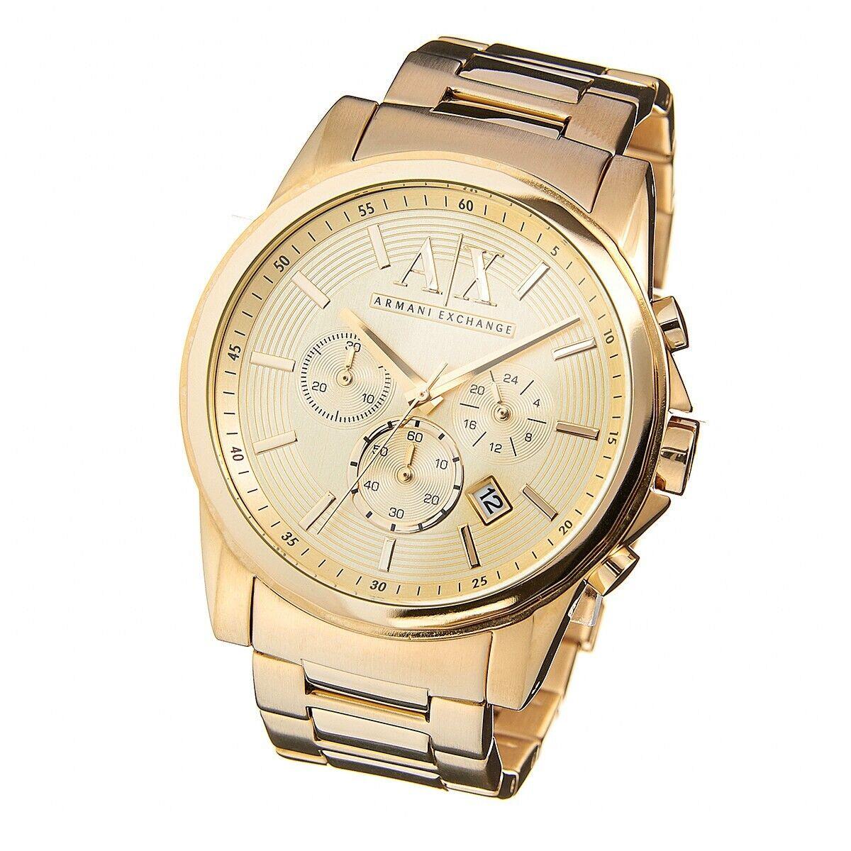 Armani Exchange Men`s Gold Tone Stainless Chronograph Watch AX2099