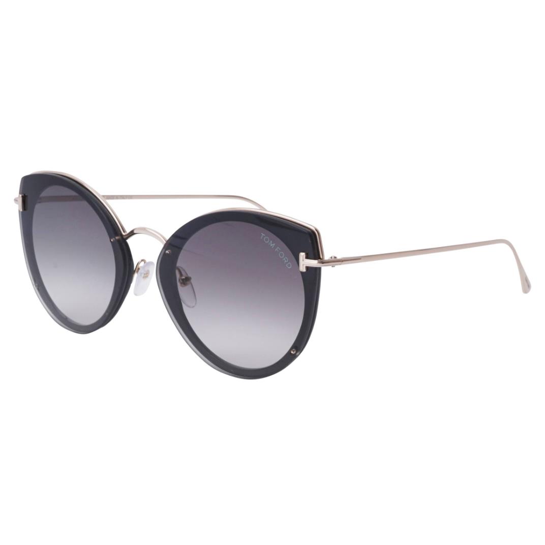 Tom Ford Womens Jess 63mm Black Rose Gold Cateye Sunglasses S3823