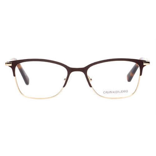 Calvin Klein CKJ19312 Eyeglasses Satin Brown Rectangle 50mm