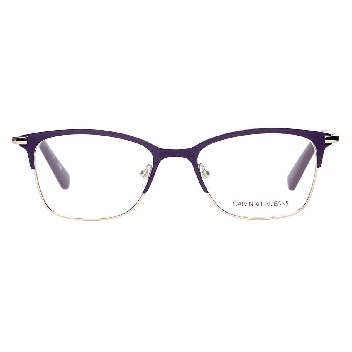 Calvin Klein CKJ19312 Eyeglasses Satin Purple Rectangle 50mm