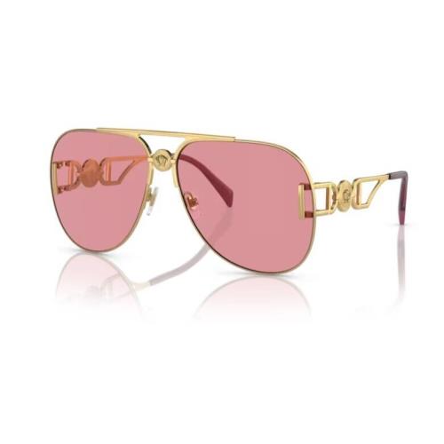 Versace 0VE2255 1002A4 - Gold / Pink Mirror Wide Men`s Sunglasses