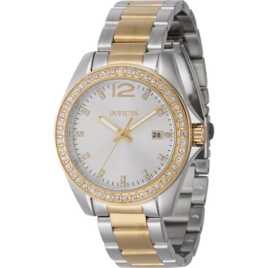 Invicta Angel Quartz Crystal Silver Dial Ladies Watch 44841