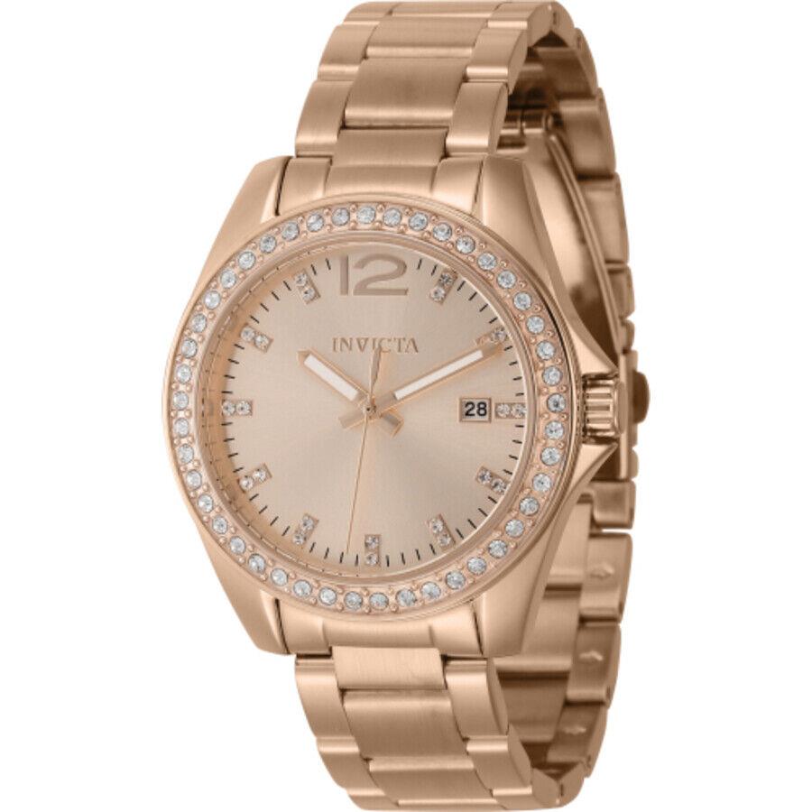 Invicta Angel Quartz Diamond Rose Gold Dial Ladies Watch 44838 - Dial: Rose Gold-tone, Band: Rose Gold-tone, Bezel: Rose Gold-tone