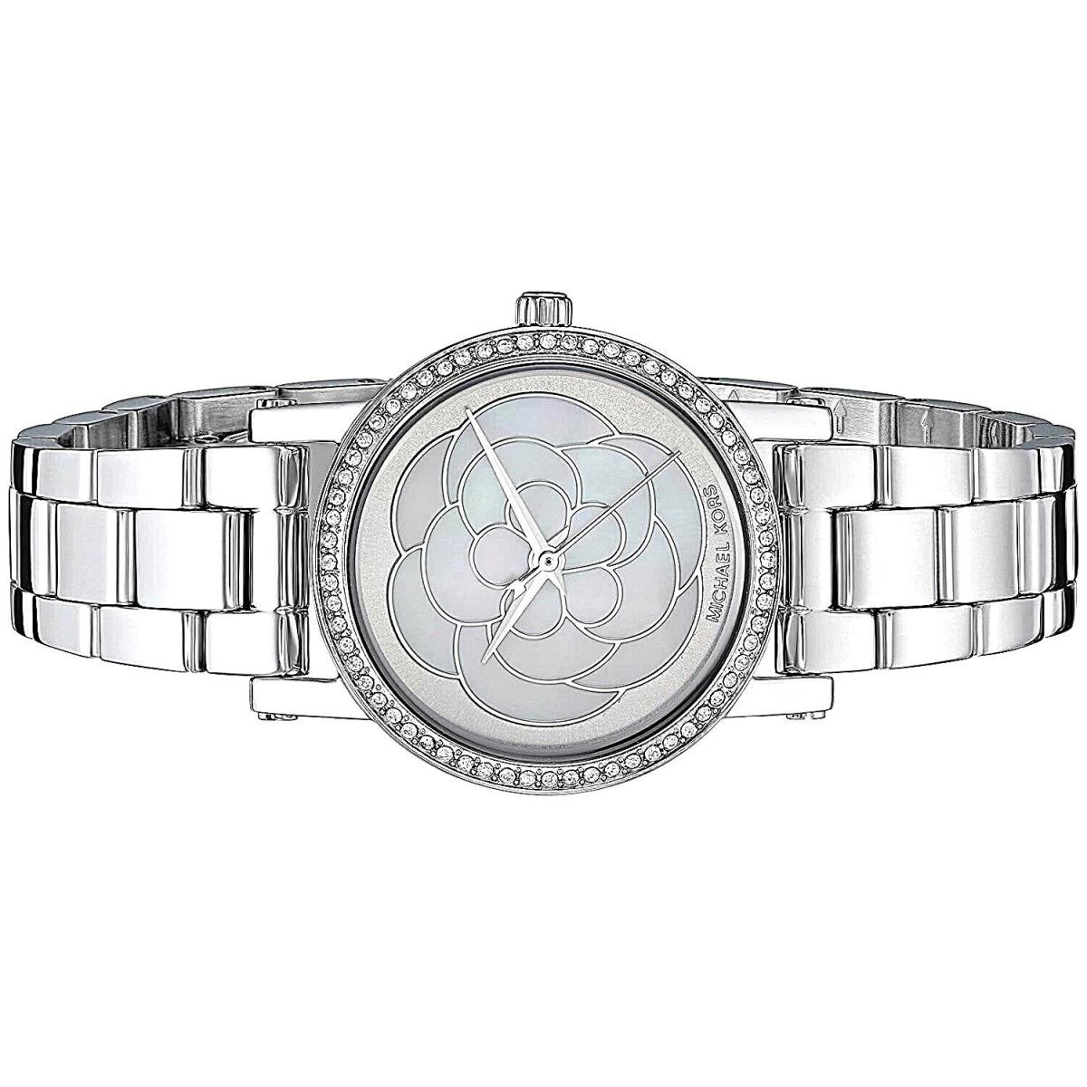 Michael Kors MK3891 Women`s Petite Silvertone Watch with Mop Dial