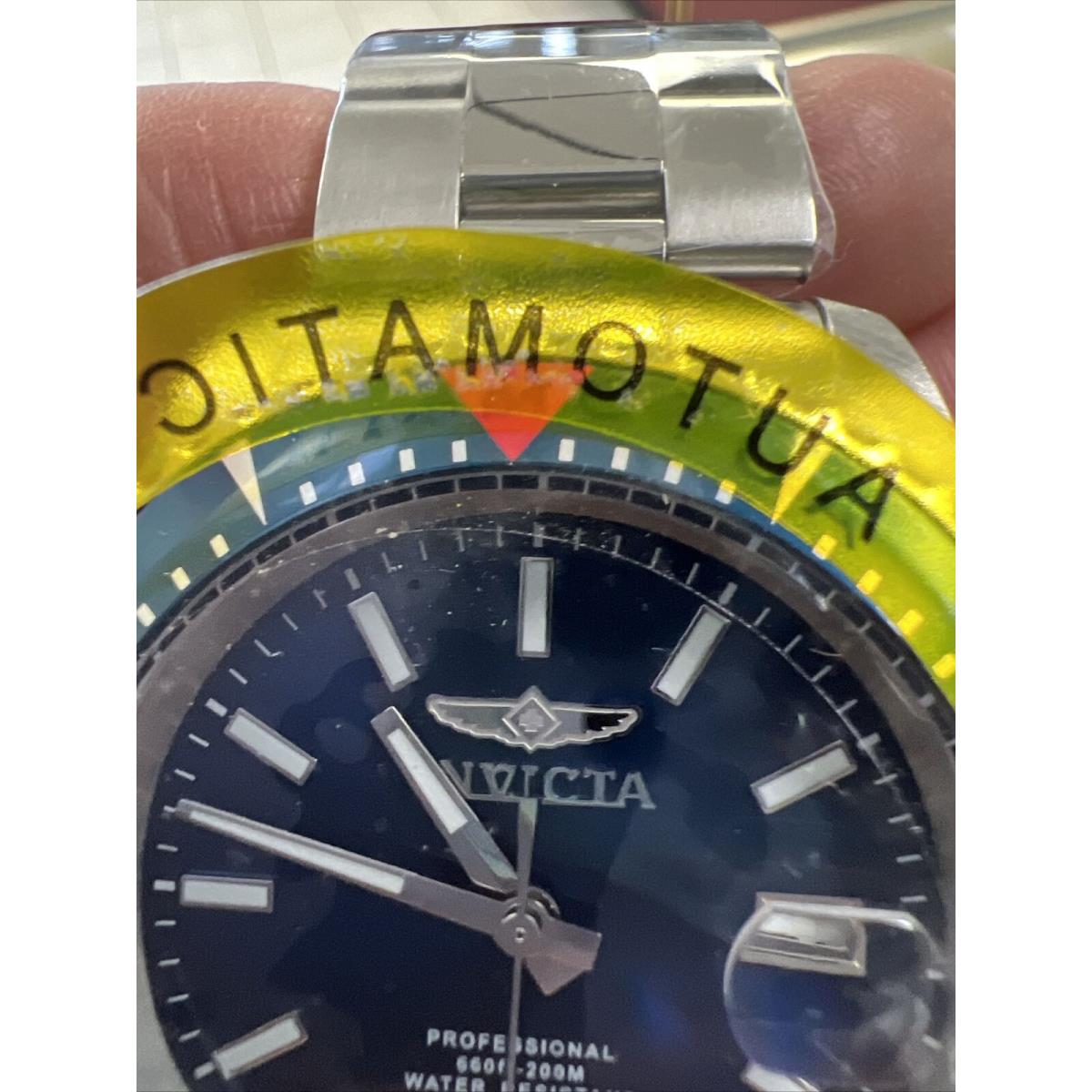 Invicta Pro Diver 36784 Men`s Round Blue Dial Blue/red Bezel Automatic Good$$