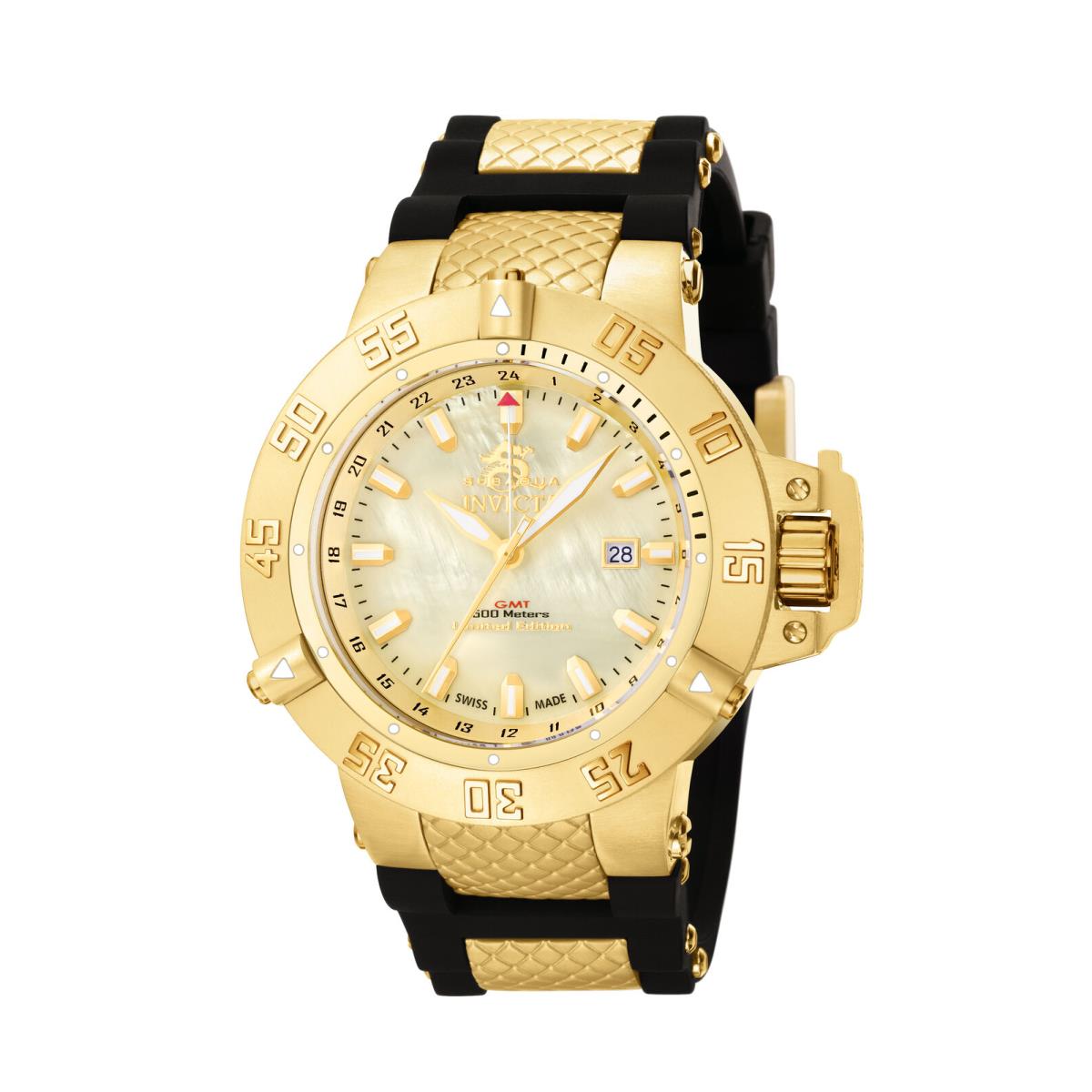 Invicta Subaqua Mop Dial Black Polyurethane Men`s Watch 0738