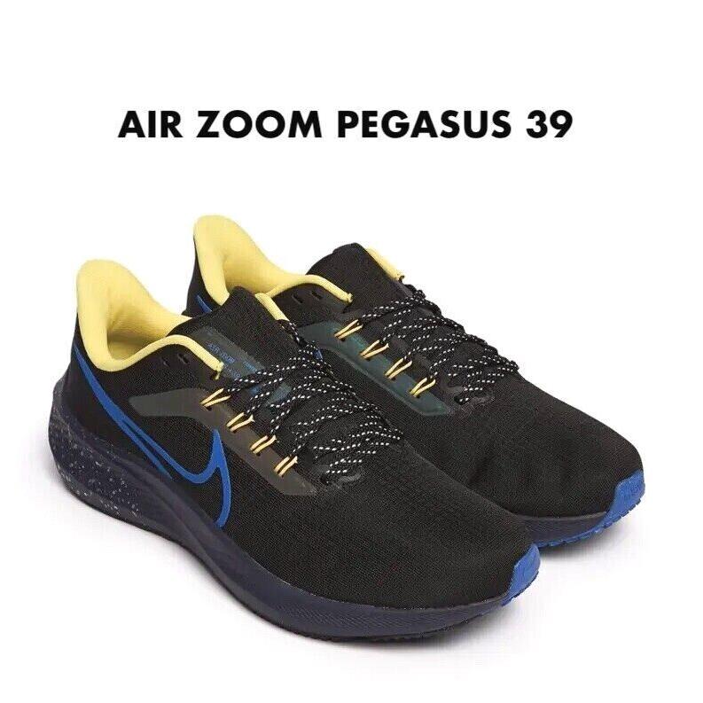 Nike Air Zoom Pegasus 39 Mens Road Running Shoe Black Thunder Blue 11 12 13
