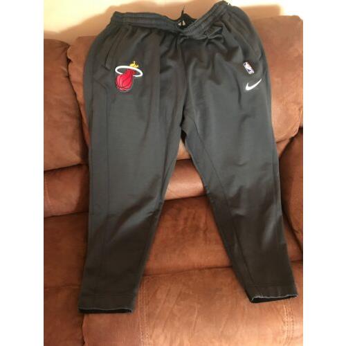 Nike Dri Fit Therma Miami Heat Basketball Gray Pants Size 4XL Mens